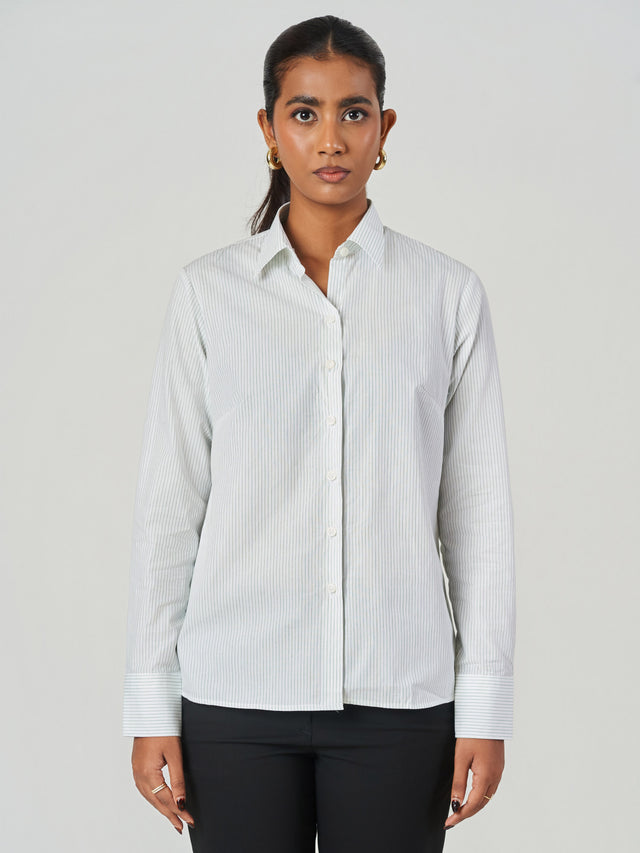Striped Cotton Slim Fit Formal Shirt