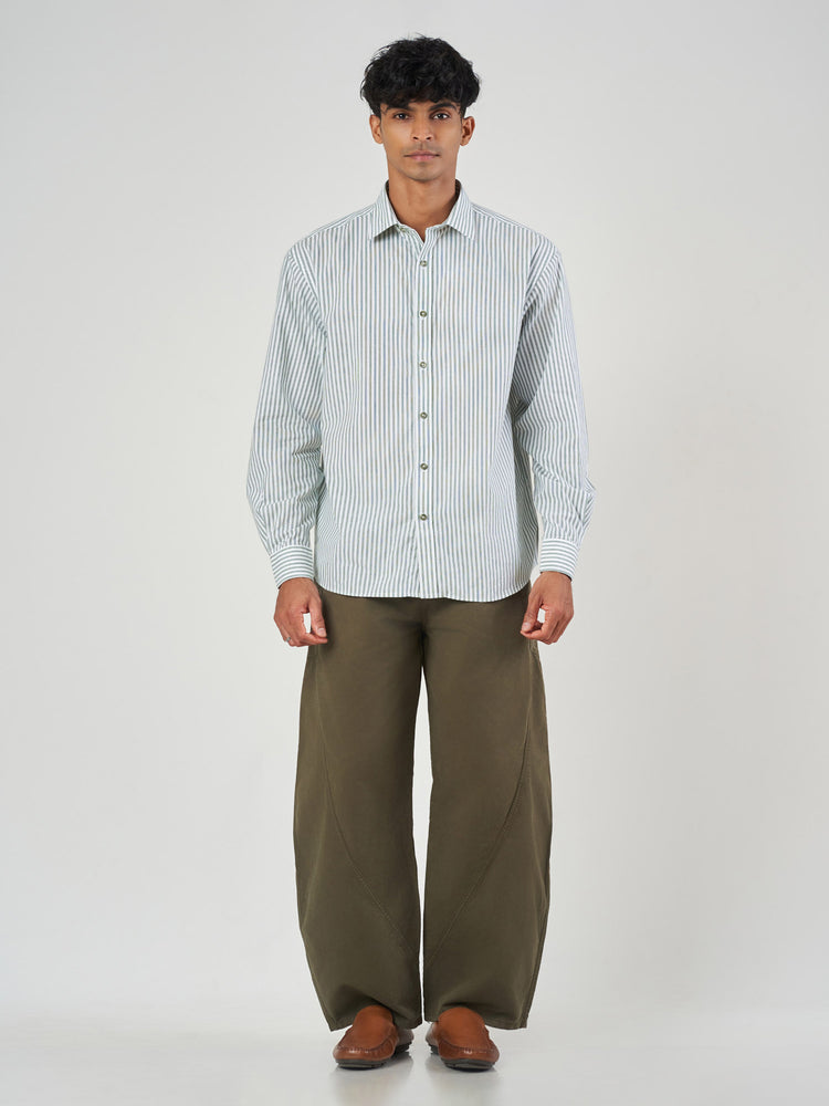 Striped Relaxed Fit Cotton Shirt