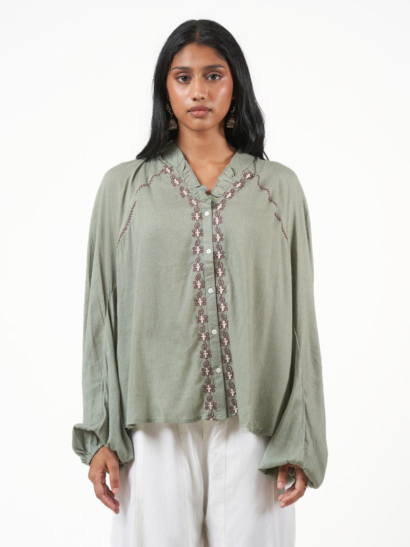 Cotton Viscose Embroidered Short Kurti