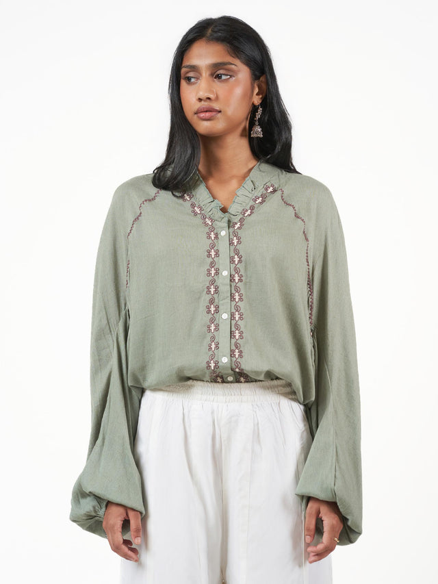 Cotton Viscose Embroidered Short Kurti