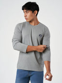 Grey Cotton Round Neck T-Shirt