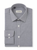 Grey Cotton Blend Parker Collar Shirt