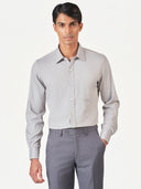 Grey Plain Long Sleeve Formal Shirt
