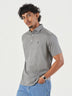 Grey Printed Polo T-Shirt
