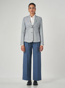 Grey Printed Regular Fit Formal Jacket