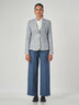 Grey Printed Regular Fit Formal Jacket
