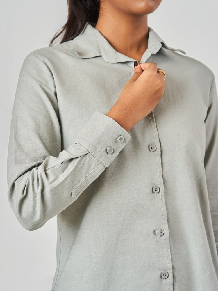 Grey Slim Fit Long Sleeve Shirt