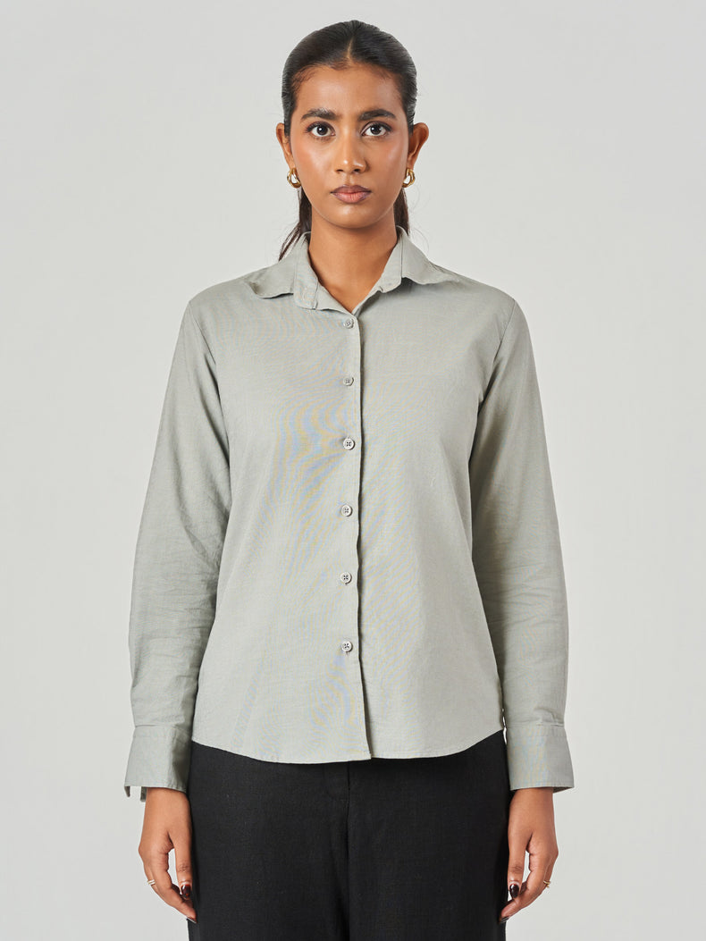 Grey Slim Fit Long Sleeve Shirt