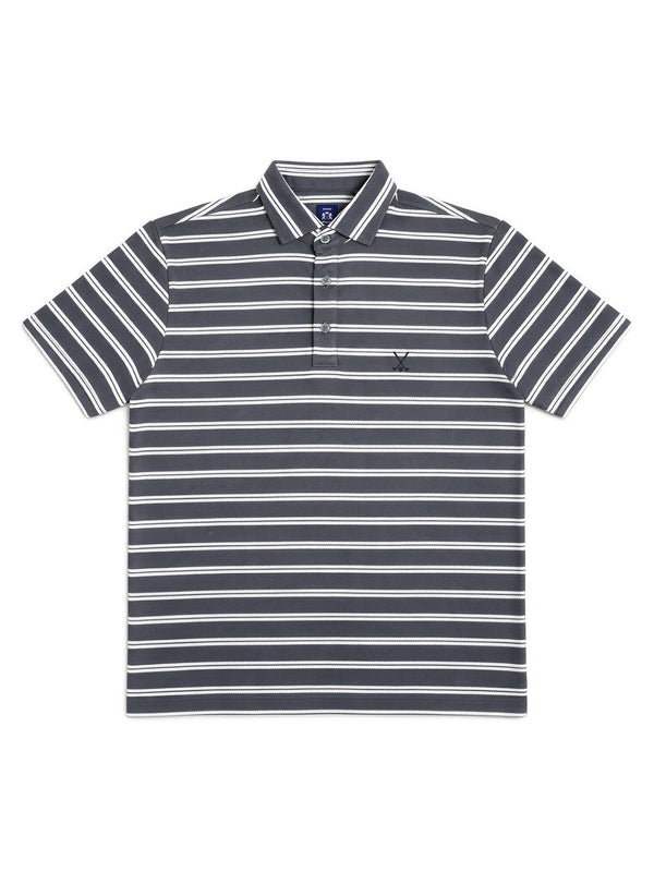 Men's Grey Horizontal Stripe Casual T-Shirt