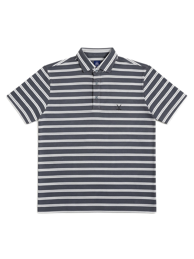 Men's Grey Horizontal Stripe Casual T-Shirt