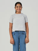 Grey Striped Regular Fit Short Sleeve T-Shirt