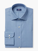 Greyish Blue Herringbone Cotton Custom Shirt