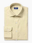 Ivory Geometric Cotton Viscose Custom Shirt