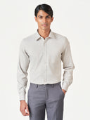 Light Beige Plain Long Sleeve Formal Shirt