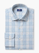 Light Blue Checked Cotton Dobby Custom Shirt