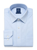 Light Blue Checked Cotton Tailored Fit Shirt