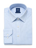 Light Blue Checked Cotton Tailored Fit Shirt