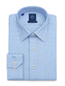 Light Blue Houndstooth Cotton Tailored Fit Shirt