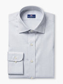 Light Blue Micro Geometric Giza Cotton Custom Shirt