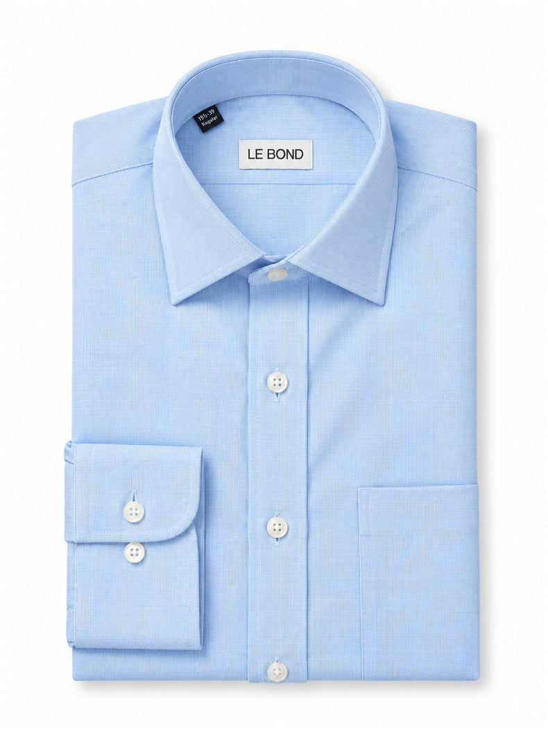 Light Blue Cotton Blend Regular Fit Shirt