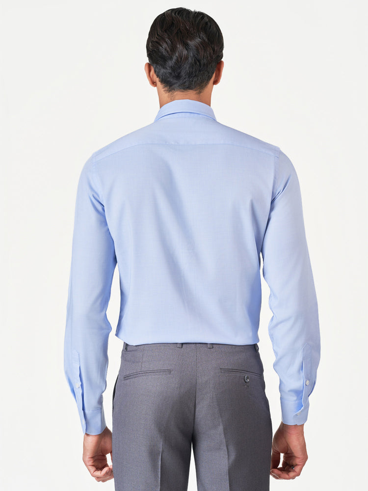 Light Blue Plain Long Sleeve Formal Shirt