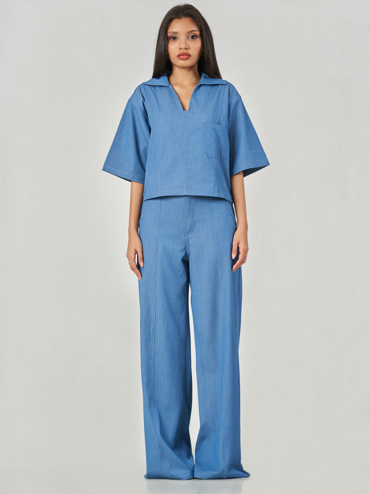 Oversized Wide Leg Denim Trousers
