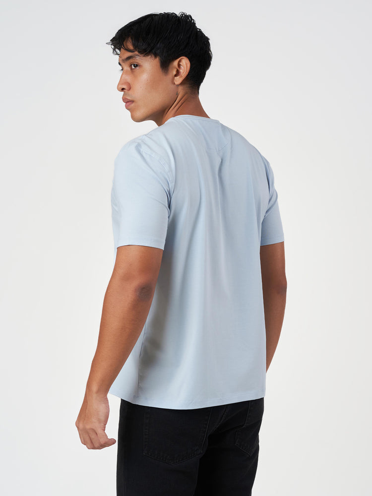 Light Blue Plain Round Neck T-Shirt