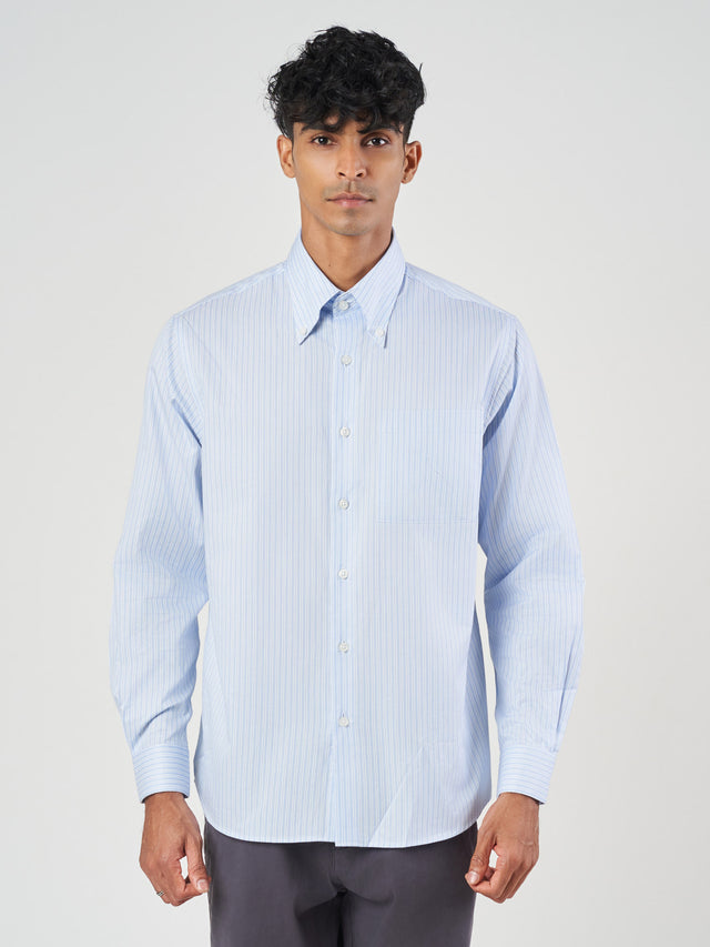 Striped Cotton Armstrong Collar Formal Shirt