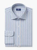 Light Blue Striped Cotton Twill Custom Shirt