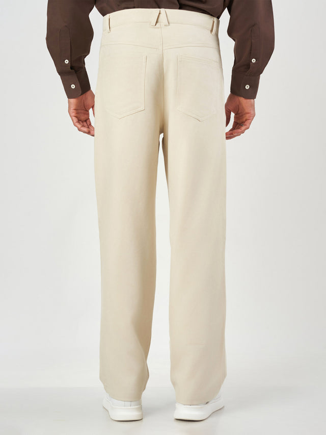 Plain Cotton Blend Lounge Fit Trousers