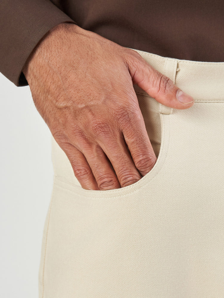 Plain Cotton Blend Lounge Fit Trousers