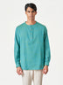 Light Green Plain Cotton Casual Kurtha