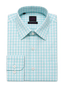 Light Green Checked Cotton Slim Fit Shirt