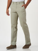 Smart Casual Light Green Cotton Slim Fit Chinos