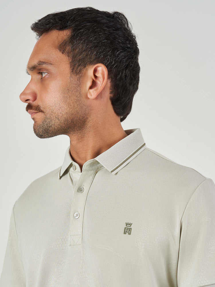 Light Green Designed Cotton Short Sleeve T-Shirt