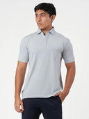 Light Grey Cotton Plain Polo T-Shirt
