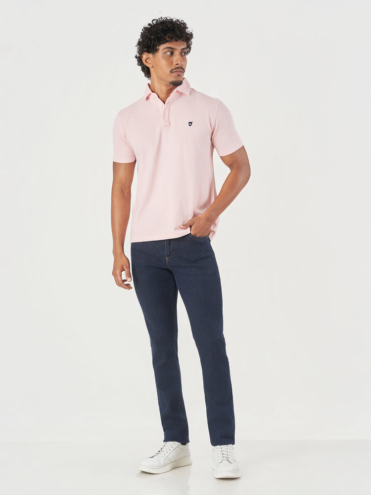 Light Pink Cotton Polo T-Shirt