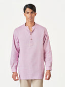 Light Purple Plain Cotton Casual Kurtha