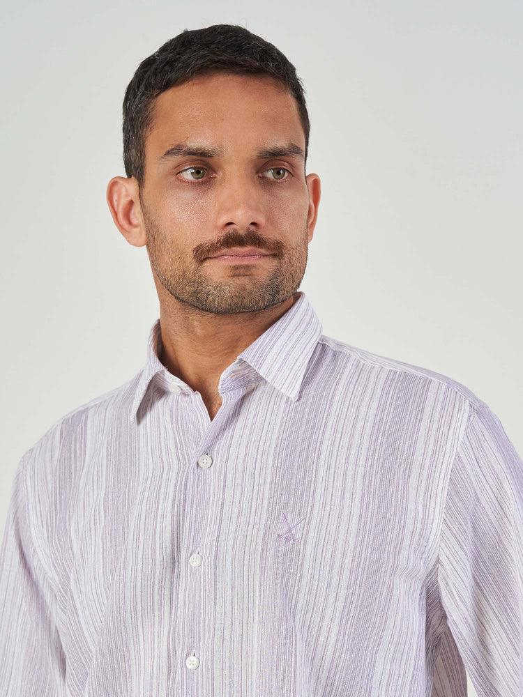 Light Purple Design Cotton Tailor Fit Shirt