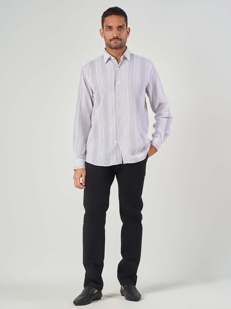 Light Purple Design Cotton Tailor Fit Shirt
