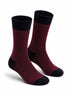 Maroon & Black Bamboo Cotton Crew Socks