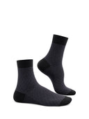 Maroon & Black Bamboo Cotton Crew Socks