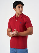 Maroon Cotton Plain Polo T-Shirt