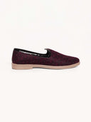 Maroon Textured Embroidered Ethnic Slip-On Shoes