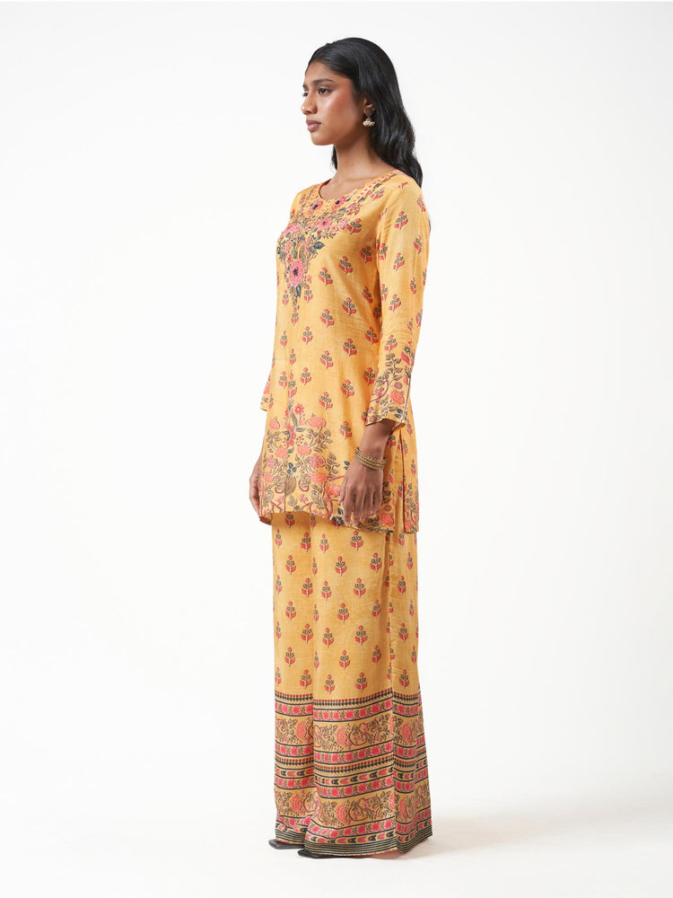 Viscose Motif Print 3/4 Cord Set