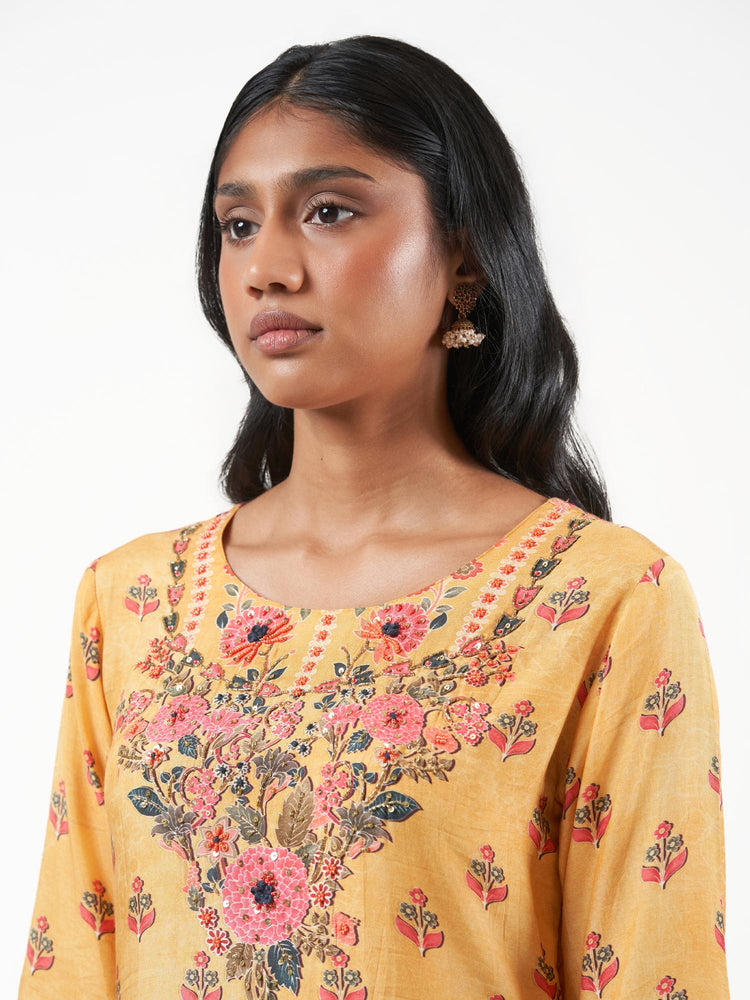 Viscose Motif Print 3/4 Cord Set