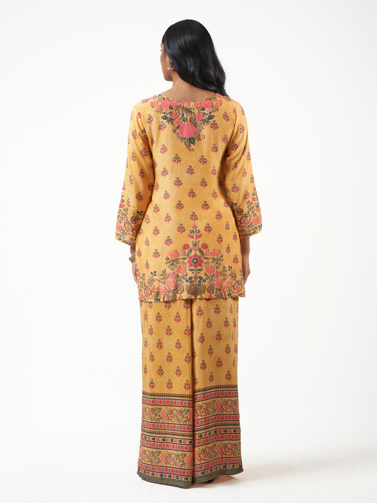Viscose Motif Print 3/4 Cord Set