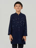 Navy Blue Embroidered Regular Fit Festive Kurta