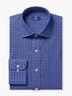 Navy Blue Micro Checked Cotton Poplin Custom Shirt