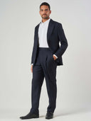 Navy Pleated Wool Luxury Suit